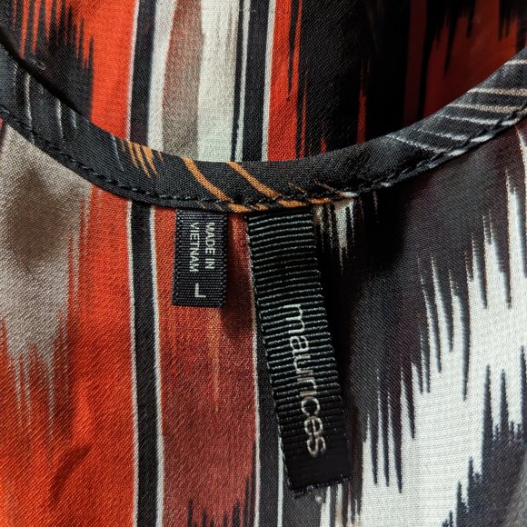 Sheer High-Low Aztec Print Boho Tank - Picture 5 of 6